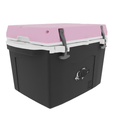 Taiga 27 Quart Black Cooler with Pink Lid – Hard Sided Camping Ice Chest Made in the USA