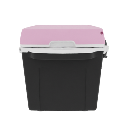 Taiga 27 Quart Black Cooler with Pink Lid – Hard Sided Camping Ice Chest Made in the USA
