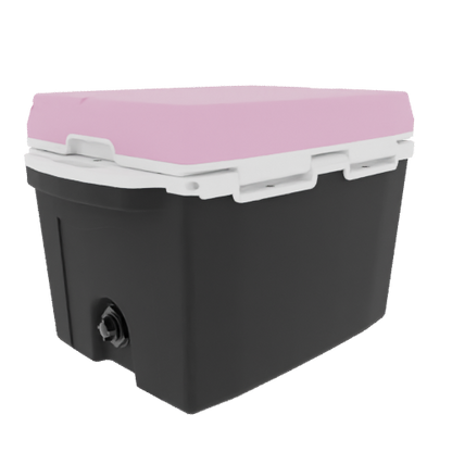 Taiga 27 Quart Black Cooler with Pink Lid – Hard Sided Camping Ice Chest Made in the USA