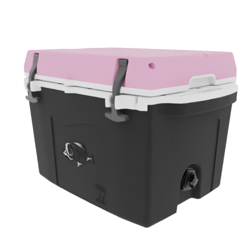 Taiga 27 Quart Black Cooler with Pink Lid – Hard Sided Camping Ice Chest Made in the USA