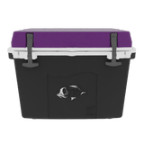 Taiga 27 Quart Black Cooler with Purple Lid – Rugged Camping Ice Chest Made in the USA