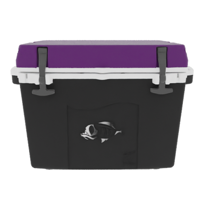 Taiga 27 Quart Black Cooler with Purple Lid – Rugged Camping Ice Chest Made in the USA