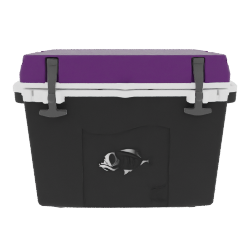 Taiga 27 Quart Black Cooler with Purple Lid – Rugged Camping Ice Chest Made in the USA