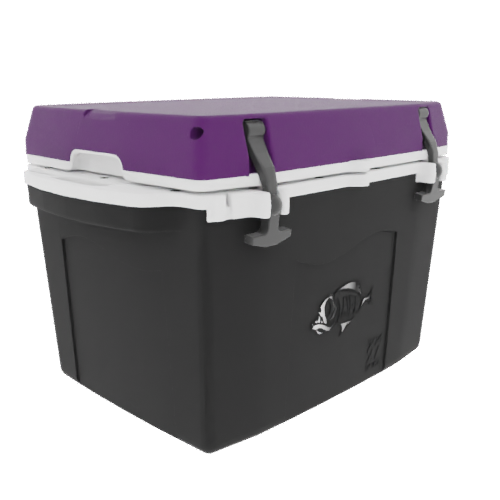 Taiga 27 Quart Black Cooler with Purple Lid – Rugged Camping Ice Chest Made in the USA