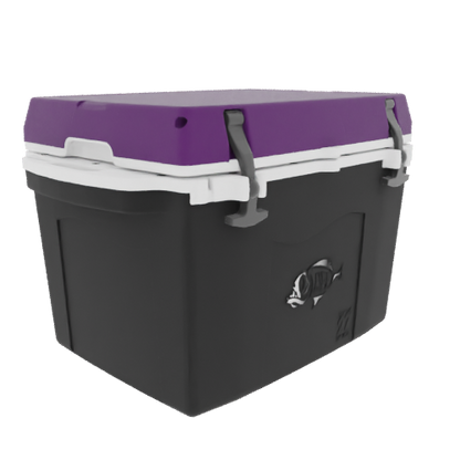 Taiga 27 Quart Black Cooler with Purple Lid – Rugged Camping Ice Chest Made in the USA