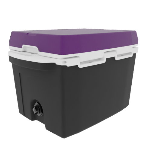 Taiga 27 Quart Black Cooler with Purple Lid – Rugged Camping Ice Chest Made in the USA
