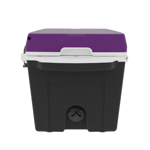 Taiga 27 Quart Black Cooler with Purple Lid – Rugged Camping Ice Chest Made in the USA