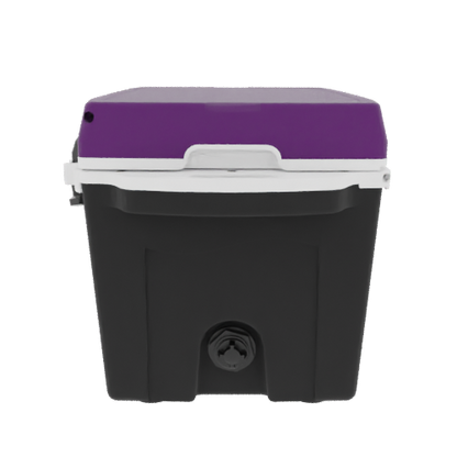 Taiga 27 Quart Black Cooler with Purple Lid – Rugged Camping Ice Chest Made in the USA