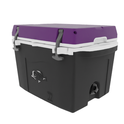 Taiga 27 Quart Black Cooler with Purple Lid – Rugged Camping Ice Chest Made in the USA