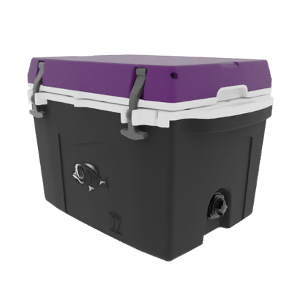 Taiga 27 Quart Black Cooler with Purple Lid – Rugged Camping Ice Chest Made in the USA