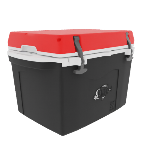 Taiga 27 Quart Black Cooler with Red Lid – Rugged Outdoor Adventure Cooler Built for the Wild