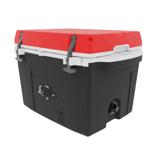 Taiga 27 Quart Black Cooler with Red Lid – Rugged Outdoor Adventure Cooler Built for the Wild