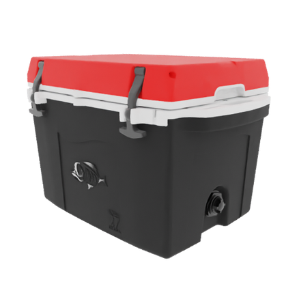 Taiga 27 Quart Black Cooler with Red Lid – Rugged Outdoor Adventure Cooler Built for the Wild
