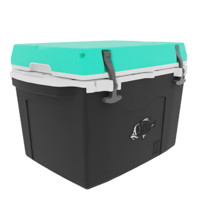 Taiga 27 Quart Black Cooler with Seafoam Lid – Stylish Patio Ice Chest Built for Outdoor Living
