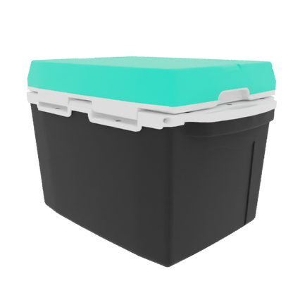 Taiga 27 Quart Black Cooler with Seafoam Lid – Stylish Patio Ice Chest Built for Outdoor Living