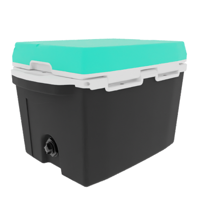 Taiga 27 Quart Black Cooler with Seafoam Lid – Stylish Patio Ice Chest Built for Outdoor Living