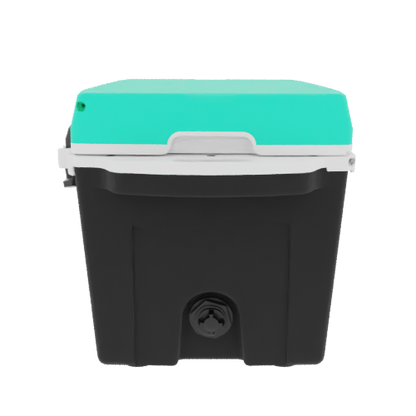 Taiga 27 Quart Black Cooler with Seafoam Lid – Stylish Patio Ice Chest Built for Outdoor Living
