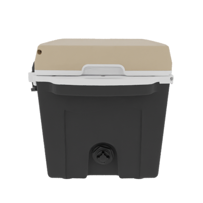 Taiga 27 Quart Black Cooler with Tan Lid – Rugged Boating & Marine Ice Chest Made in the USA