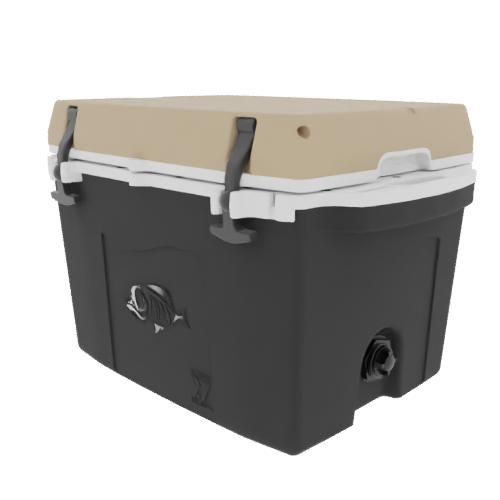 Taiga 27 Quart Black Cooler with Tan Lid – Rugged Boating & Marine Ice Chest Made in the USA