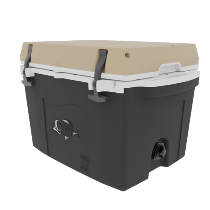 Taiga 27 Quart Black Cooler with Tan Lid – Rugged Boating & Marine Ice Chest Made in the USA
