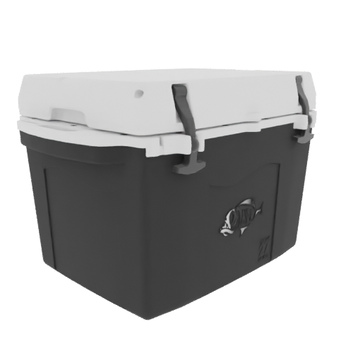 Taiga 27 Quart Black Cooler with White Lid – Marine-Ready Boating Ice Chest Built in the USA