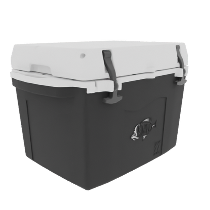 Taiga 27 Quart Black Cooler with White Lid – Marine-Ready Boating Ice Chest Built in the USA