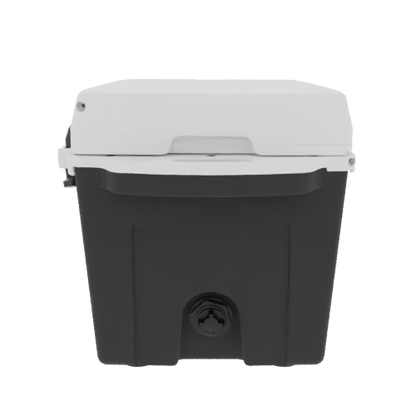 Taiga 27 Quart Black Cooler with White Lid – Marine-Ready Boating Ice Chest Built in the USA