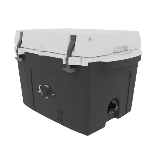 Taiga 27 Quart Black Cooler with White Lid – Marine-Ready Boating Ice Chest Built in the USA