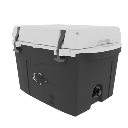 Taiga 27 Quart Black Cooler with White Lid – Marine-Ready Boating Ice Chest Built in the USA