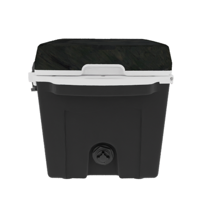 Taiga 27 Quart Black Cooler with Camouflage Lid – Rugged Marine Ice Chest for Boats & Offshore