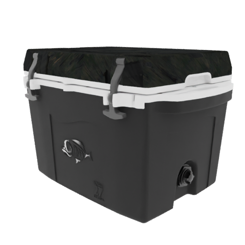 Taiga 27 Quart Black Cooler with Camouflage Lid – Rugged Marine Ice Chest for Boats & Offshore
