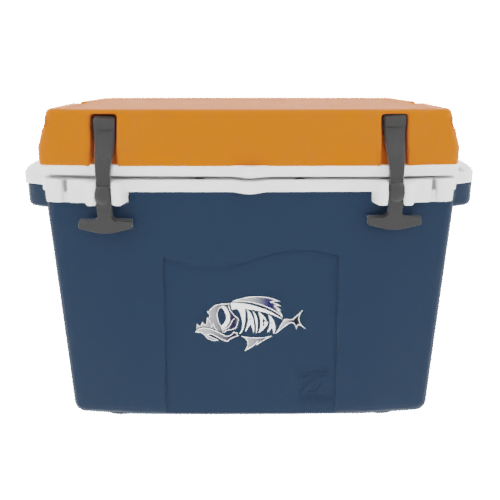 Taiga 27 Quart Blue Cooler with Burnt Orange Lid – American-Made Ice Chest Cooler
