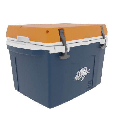 Taiga 27 Quart Blue Cooler with Burnt Orange Lid – American-Made Ice Chest Cooler