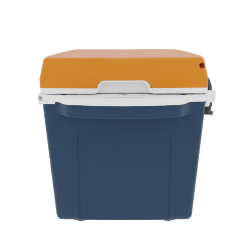 Taiga 27 Quart Blue Cooler with Burnt Orange Lid – American-Made Ice Chest Cooler