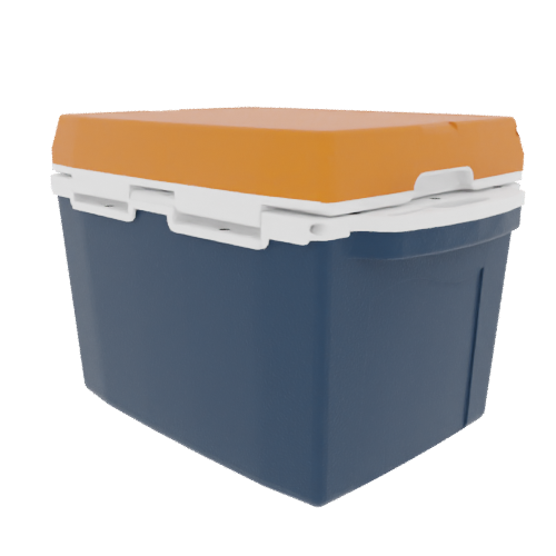 Taiga 27 Quart Blue Cooler with Burnt Orange Lid – American-Made Ice Chest Cooler
