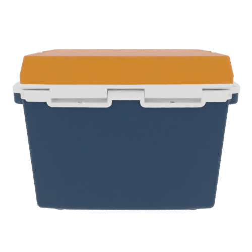 Taiga 27 Quart Blue Cooler with Burnt Orange Lid – American-Made Ice Chest Cooler