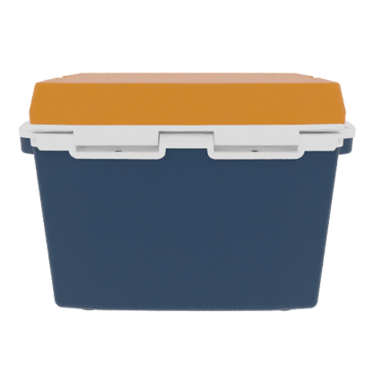 Taiga 27 Quart Blue Cooler with Burnt Orange Lid – American-Made Ice Chest Cooler