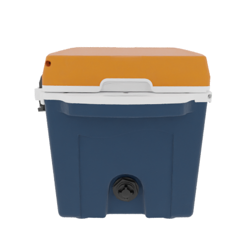 Taiga 27 Quart Blue Cooler with Burnt Orange Lid – American-Made Ice Chest Cooler