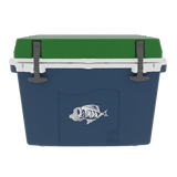 Taiga 27 Quart Blue Cooler with Green Lid – Boat Ice Chest Made in USA
