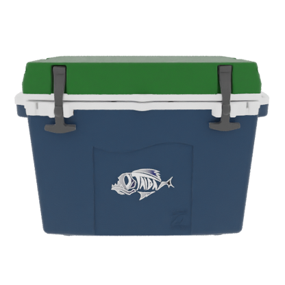 Taiga 27 Quart Blue Cooler with Green Lid – Boat Ice Chest Made in USA