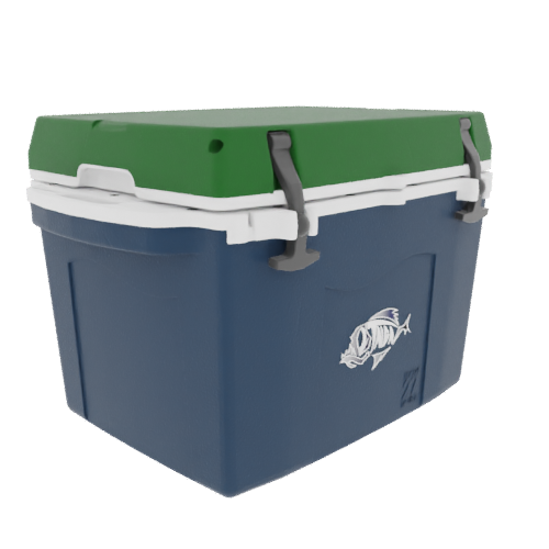 Taiga 27 Quart Blue Cooler with Green Lid – Boat Ice Chest Made in USA