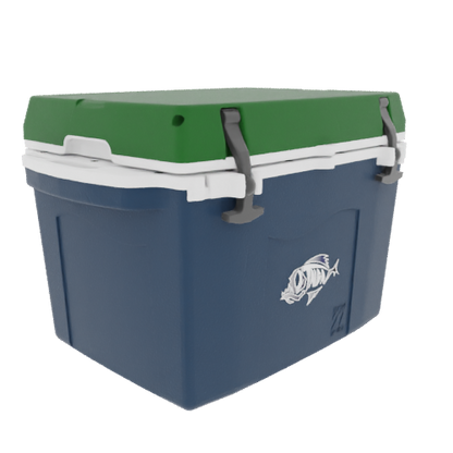 Taiga 27 Quart Blue Cooler with Green Lid – Boat Ice Chest Made in USA