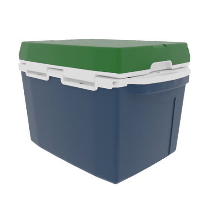 Taiga 27 Quart Blue Cooler with Green Lid – Boat Ice Chest Made in USA