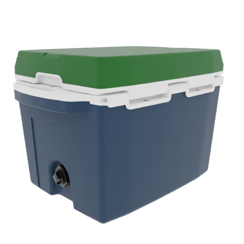 Taiga 27 Quart Blue Cooler with Green Lid – Boat Ice Chest Made in USA