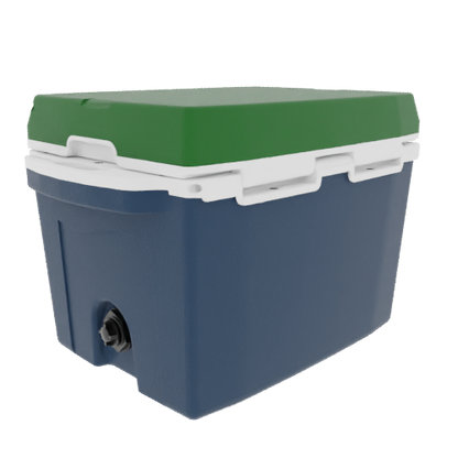 Taiga 27 Quart Blue Cooler with Green Lid – Boat Ice Chest Made in USA