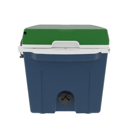 Taiga 27 Quart Blue Cooler with Green Lid – Boat Ice Chest Made in USA