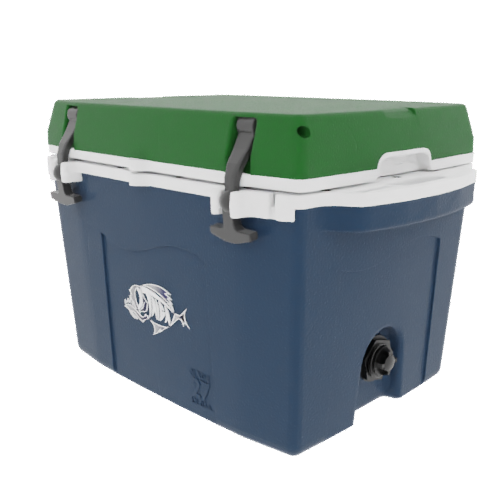 Taiga 27 Quart Blue Cooler with Green Lid – Boat Ice Chest Made in USA