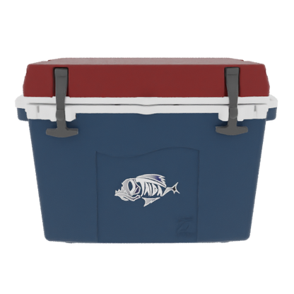 Taiga 27 Quart Blue Cooler with Maroon Lid – Compact Outdoor Ice Chest Built Tough in the USA