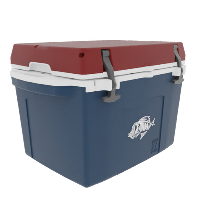Taiga 27 Quart Blue Cooler with Maroon Lid – Compact Outdoor Ice Chest Built Tough in the USA