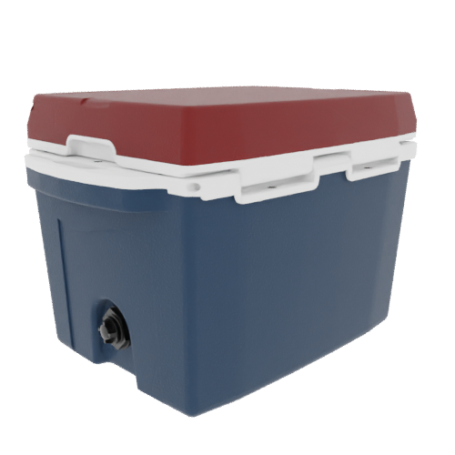 Taiga 27 Quart Blue Cooler with Maroon Lid – Compact Outdoor Ice Chest Built Tough in the USA